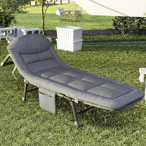 Portable 6-Position Folding Chaise Lounge Chair